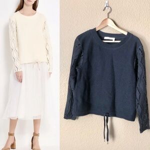 See by chloe lace sleeve jumper sweater